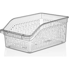 Fevito Buzdolabı Sepeti Istiflenebilir Kutu Dolap Içi Organizer 6 Adet Sepet Şeffaf 30X20X13 cm No:3