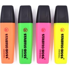 Stabilo Boss Fosforlu Işaretleme Kalemi Canlı Renkler 4'lü Set