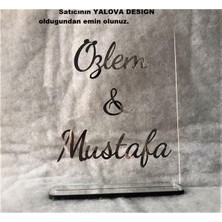 Yalova Design Kişiye Özel Söz & Nişan Pleksi Isimlik 25X20 cm