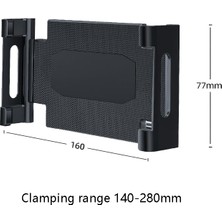 Yue Store Araba Başlık Braketi Uygulanabilir Tablet 140-280MM Siyah (Yurt Dışından)