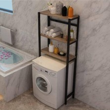 Sarı Papatya Çamaşır Makinesi Üstü Düzenleyici Raf Banyo Dolabı Rafı Makina Üstü Dolap Raf