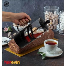 Herevin French Press Süzgeçli Çay Kahve Kupası 400 ml Siyah