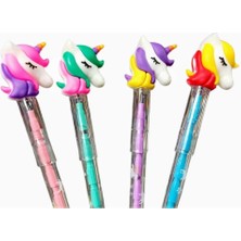 EC Shop Sevgi Kırtasiye Unicorn Başlıklı Yumurtlayan Kurşun Kalem 4 Lü Set Unicorn Face