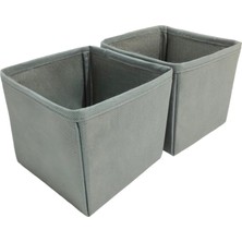 Balkan Room 2'li Gri Çekmece Içi Düzenleyici Organizer Set - Çok Amaçlı Dolap Içi Kutu Seti ( 13*13*13 )