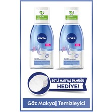 Nivea Make Up Expert Çift Fazlı Göz Makyaj Temizleyici 125 ml X2 Adet,makyaj Pamuğu Hediye