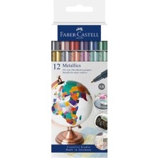 Faber-Castell Metalik Markör 12'li Set Dayanıklı Kesik Uç ile Farklı Genişlikte Çizim Olanağı