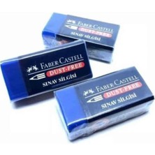Faber-Castell Mavi Sınav Silgisi 3 Adet Özel Formül ile Temiz Silme Özelliği