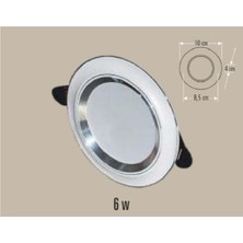 Cata CT-5257 6W/6400K Zebra LED Armatür (Beyaz-Krom) (BEYAZ-12ADET) Uyumlu