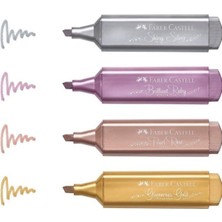 Faber-Castell Metalik Işaretleme Kalemi 4'lü Set 4 Farklı Renk Fosforlu Kalem Avusturya Menşeli