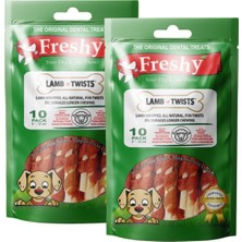 Freshy Lamb Twists - 20 Adet Kuzu Etli Burgru Çubuk - 200gr - Taze Et ile Hazırlanmıştır - 2'li Set