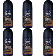 Nivea Men Deep Dimension Espresso Roll-On Deodorant 50 Ml Erkek 6 Paket