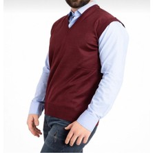 YHE Store Rkek V Yaka Ince Yün Triko Örgü Tüylenmez Baba Süveter