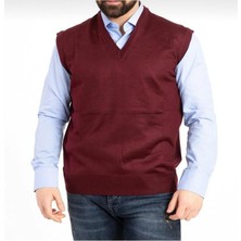 YHE Store Rkek V Yaka Ince Yün Triko Örgü Tüylenmez Baba Süveter