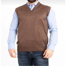 YHE Store Rkek V Yaka Ince Yün Triko Örgü Tüylenmez Baba Süveter