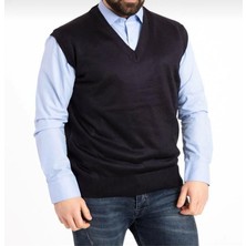 YHE Store Rkek V Yaka Ince Yün Triko Örgü Tüylenmez Baba Süveter