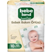 Bebeland Sensitive Bebek Bakım Örtüsü 10lu Dermatolojik Olarak Test Edilmiş 60 x 90 cm