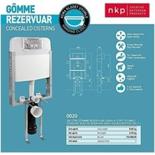 Nkp Gömme Rezervuar 3/6 Lt. (Asma Klozet Uyumlu 8 Cm)