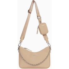 Cengiz Pakel Baguette Omuz Çantası 7454-Vizon