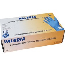 Valeria Pudrasız Nitril Mavi Eldiven - L