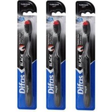 Difaş Diş Fırçası Black Karbon Etkili Siyah Kıl X 3 Adet