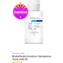 Biobellinda Arındırıcı Sıkılaştırıcı Tonik 200 ml +Cildi Yatıştıran ve Nefes Almasını Sağlayan Özel Formül