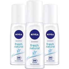 Nivea Kadın Pump Sprey Deodorant Fresh Natural 48 Saat Deodorant Koruması 75ML 3'lü Set