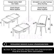 Canisa Concept Canisa Zen Serisi Mdf Açılabilir Beyaz Mutfak Masası Takımı+4 Gülkurusu Sandalye