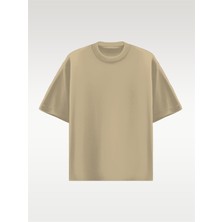 Abluka Online Oversize Basic T-Shirt Bej