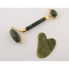 Gizemli Doğal Taş Yeşim Roller Ve Gua Sha Masaj Aleti