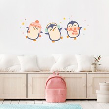 Jüppo Dansçı Penguenler Duvar Sticker, Penguen Duvar Çıkartması, Çocuk Odası Dekorasyonu