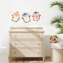 Jüppo Dansçı Penguenler Duvar Sticker, Penguen Duvar Çıkartması, Çocuk Odası Dekorasyonu