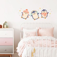 Jüppo Dansçı Penguenler Duvar Sticker, Penguen Duvar Çıkartması, Çocuk Odası Dekorasyonu