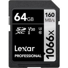 Lexar 64GB Professional 1066X Uhs-I Sdxc Memory Card (Silver Series)