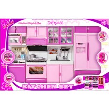 EC Shop Cartoon Mutfak Seti 4 Lü Pembe Renkli Oyun Oyuncak Buzdolabı Lavabo Fırın Bulaşık Makinası
