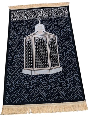 F_Fityle Dua Halı Kalın Rahat Eid Ramazan Mat Ramazan Hediyeleri Için Yata Hediyeleri Bedroo 80X120CM Kale (Yurt Dışından)