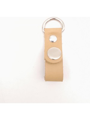 Angel Çanta Aksesuar Ham Doğal Renk Gerçek Deri Çıtçıtlı Sapucu Böce Gümüş Metalli 1 Adet