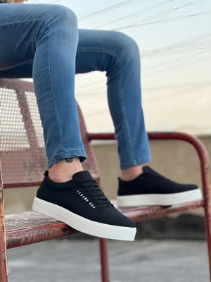 Erkek Nubuk BOA BA0104 Bağcıklı Spor Klasik Siyah Ayakkabı Düz Taban ile Rahatlık Sağlar