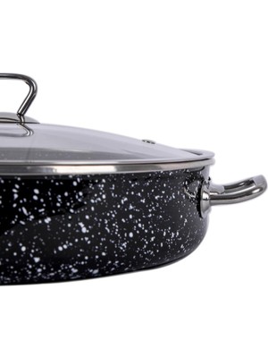 Abnturk Jumbo Boy Granit Pilav Karnıyarık Tenceresi Sırlı Endüstriyel Basık 40 cm