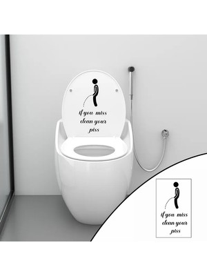 Miundi Tuvalet Kapağı Etiketi Işemenizi Temizlemeyi Kaçırırsanız Uyarı Banyo Klozet (Yurt Dışından)