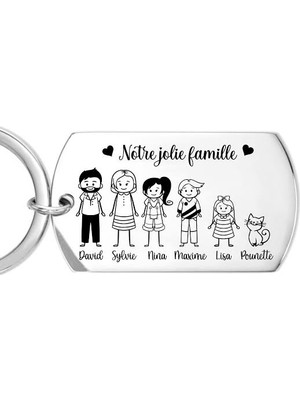 Cantanem Gümüş Gümüş Canım Ailem Anahtarlık