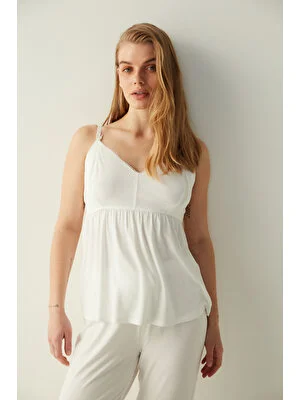 Mama Hamile Beyaz Pijama Takımı