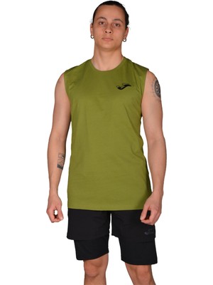 Joma Sprint - Haki Pamuklu Kolsuz Erkek T-Shirt - 4231114
