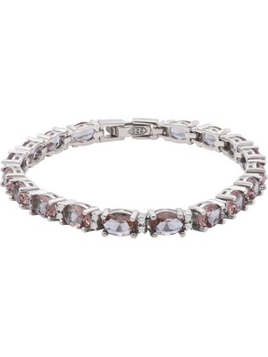 925 Gümüş ​gümüş Oval Zultanit Taşlı Kadın Bileklik