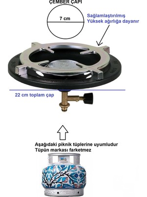 Kamp Ocağı Özel Güçlendirilmiş Başlık Siyah Dar Başlıklı Piknik Tüpleri Için