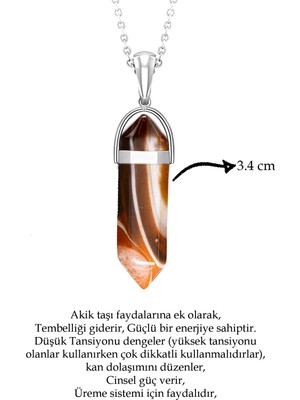 Tesbih Atölyesi Çivi Kesim Karneol - Karnelyan Akik Taşı Kolye