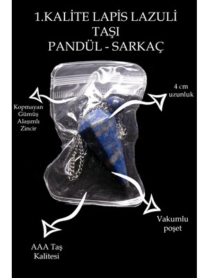 Tesbih Atölyesi Aaa+ Kalite Lapis Lazuli Taşı Pandül - 4cm