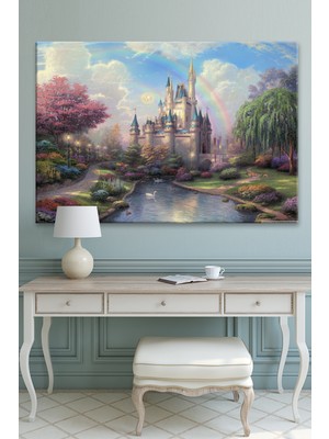 Morfil Sanat Atölyesi Gökkuşağı Masal Yaşam Dekoratif Kanvas Tablo