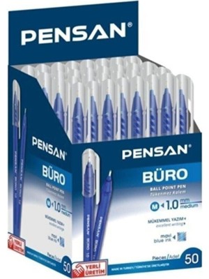 Pensan Büro Mavi Tükenmez Kalem Ince Uçlu 50'li Pk