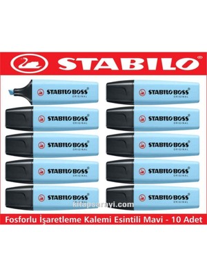 Stabilo Boss Fosforlu Işaretleme Kalemi Pastel Esintili Mavi 10'lu