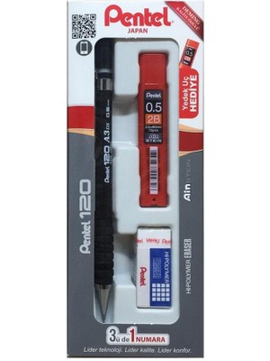 Pentel 120A3 A315 0.5 Uçlu Kalem + Uç ve Silgi Seti